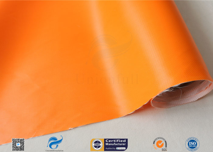 470gsm Thermal Insulation Materials Orange Silicone Coated Fiberglass Cloth