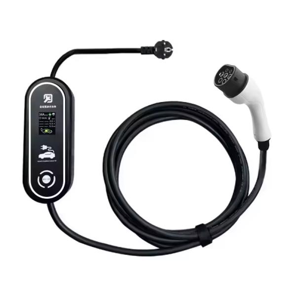 CE Certified Type 2 EV Charging Station Adapter Male Plug to Schuko Socket 220V AC for Power Supply
