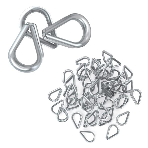 Lightweight Practical Wire Rope Thimbles , Rustproof Stainless Steel Cable