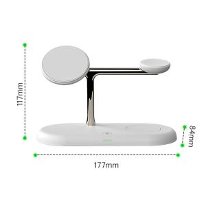 China T256 All In One Magnetic Fast Wireless Charger ABS Zinc Alloy For Phone Earphone Watch wholesale