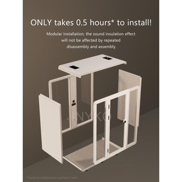 Modular Soundproof Booth with High Soundproofing Level and Modern Sleek Design for Office Pod