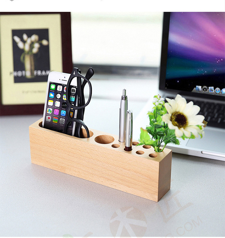 Carbonized bamboo phone stand with a Pen holder for iphoneX 6splus for samsung S6 EDGE