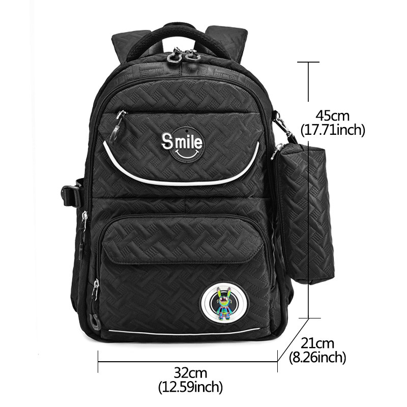 Polyester Waterproof School Backpack With Pencil Case 17.5 Inch OEM