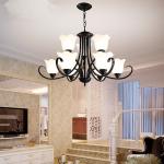 Rot Black iron chandeliers for farmhouse hotel lighting fixtures (WH-CI-94)