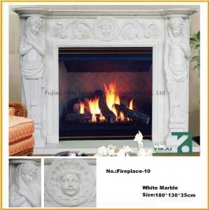 China Stone Marble Electric Fireplace Carved Granite Mantel for Indoor Decoration wholesale