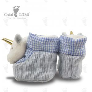 China Safty Soft Infant Warm Shoes Blue Cute Unicorn Shoes Plush Animal wholesale