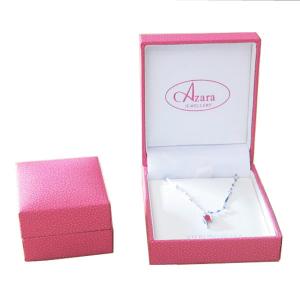 China Pink traditional rectangular plastic pendant Box, plastic Fancy Paper Ring Box wholesale