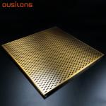 Metallic Copper Acoustical Suspended Ceiling Easy Installation Golden Color