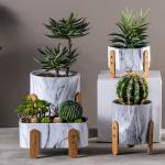 Round Succulents Pots Cement Flower Pots Mini Pot Planters Tabletop Flowerpots