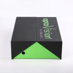 double door black and green pu leather cardboard luxury gift box with customized