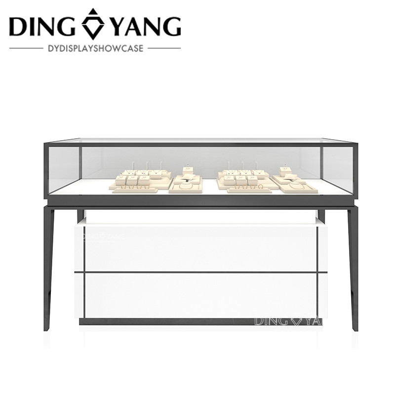 High End Custom Made Jewelry Showcase Factory, Professional Wood And Glass Jewellery Display Cases Manufacturer