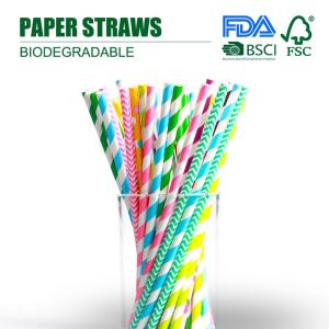 China Custom biodegradable food grade 10mm millimeter colorful kraft paper straws for milk tea party wholesale