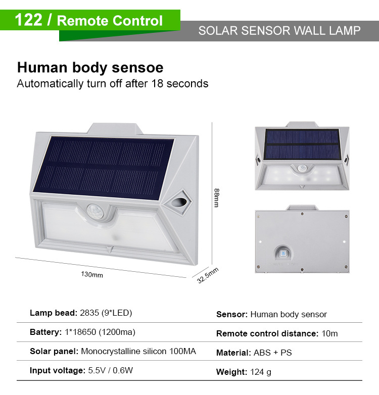 18 LED Outdoor Wireless Led Security Waterproof Wall Light