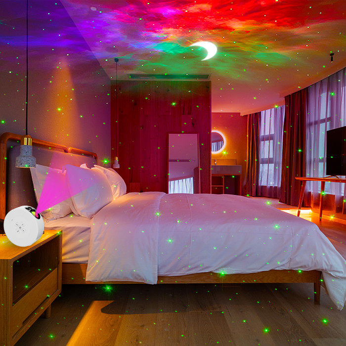 Multiscene ABS Star Moon Projector Lamp , Voice Control Moonlight Starlight Projector