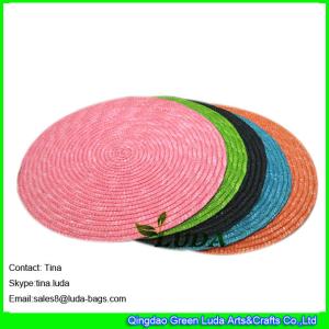 China LUDA personalized placemats wheat straw woven round placemats wholesale