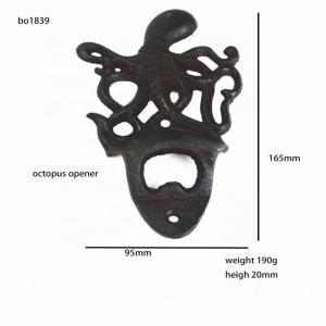 China Rustic Wall Mounted Octopus Antique Cast Iron Bottle Opener wholesale