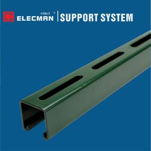 China Q235 Steel Slotted C Channels 41x21 Slotted Channel Green Epoxy Power wholesale