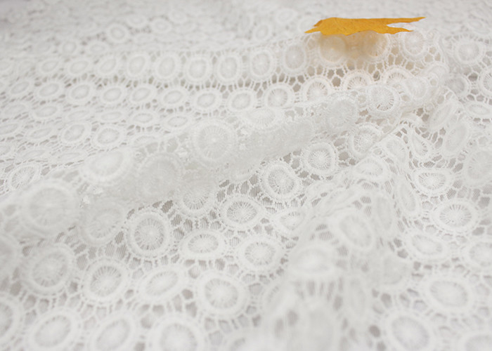 White Chemical Water Soluble Guipure Lace Fabric By The Yard For Party Sexy Dress