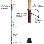 Outdoor Peach Wood Walking Cane , Straight Handle Wooden Walking Stick For Old