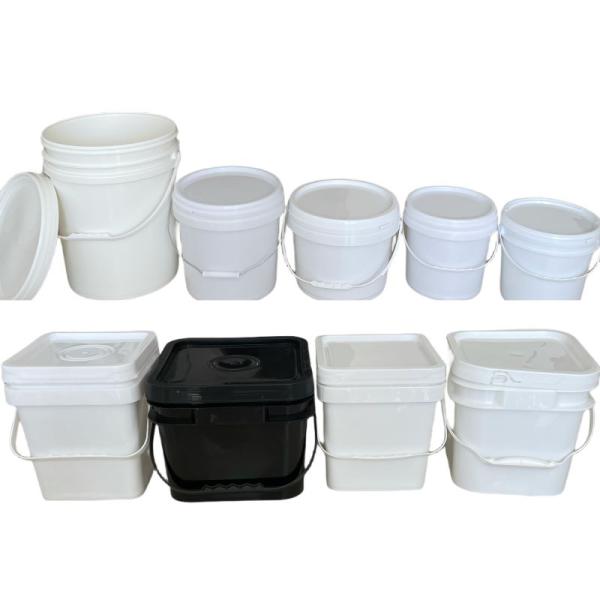 Square Plastic Bucket with Easy Open and Close Lid 8 Liters Customizable Square Shape