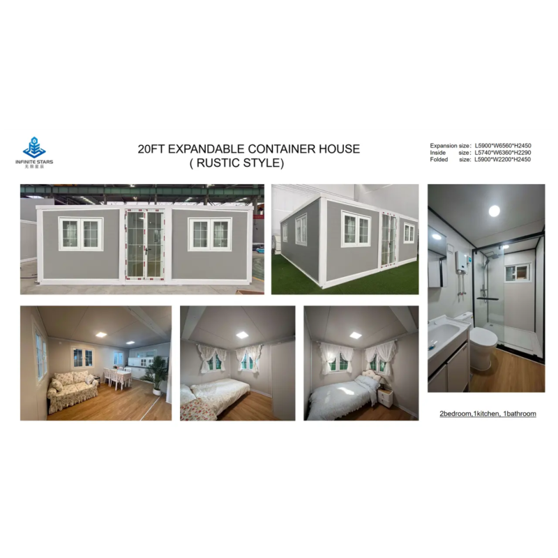 20ft Expandable Container Home with 8ft Width 8.5ft Height and 16ft Expanded Width for Maximum Space Efficiency