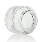 High White 50g Frosted Glass Cream Jar With Luxury Acrylic Gold Lid