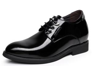China Black Oxford Lace Up Elevator Men Shoes Solid Slip - On Branded Dress Shoes For Men wholesale