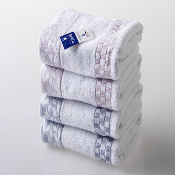 72*34cm Pure Cotton simple classic grid face towel embroidered hand towel with