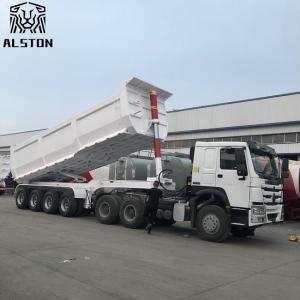 China Hydraulic Cylinder 50T 4 Axle End Dump Trailers U Type wholesale