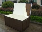 Storeroom Brown Plastic Resin Wicker Storage Box , UV Resistant