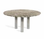 Luxury Hotel Restaurant Furniture Water Wave Pattern Round Dining Table