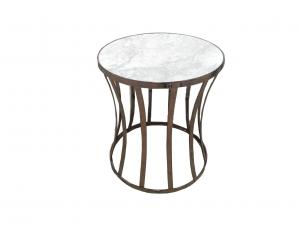 China Gold Metal Base Living Room Side Tables For Hotel Furniture , Modern Round Coffee Table on sale