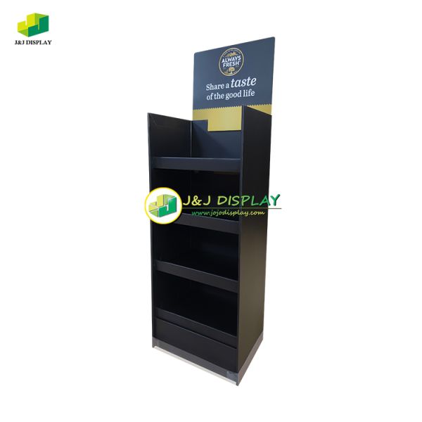 Knock Down Unit Flooring Recyclable Knock Down Shelves Displaying Corrugated Board Cardboard Floor Display Stand For Stationery, Skin Care, Outdoor