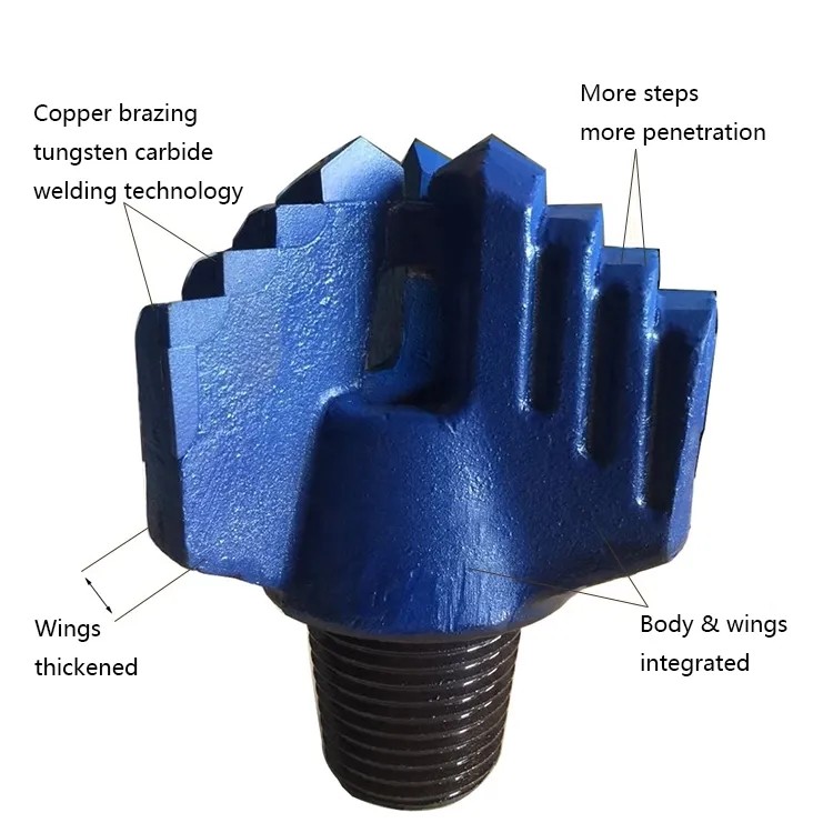 Mining Machinery Parts Tungsten Carbide 3-wing Drag Drill Bit