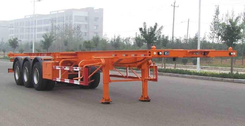 2 Axles 20 Foot Flatbed Truck Trailer With 4 Or 12 Set Twist Locks SGS Standard