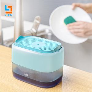 China 2 In1 Kitchen Liquid Foam Soap Dispenser ABS Dispenser Sponge With Box Holder on sale