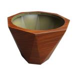 Wood surface metal modern round shape flower pot planter indoor