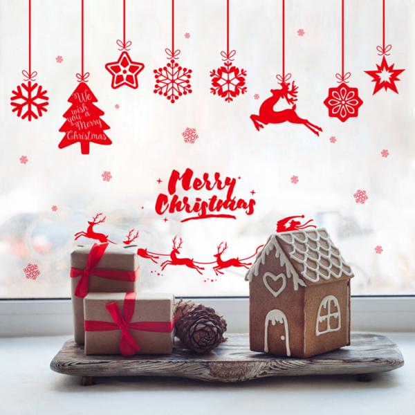 PVC 3D Christmas Wall Stickers Living Room Decoration Self Adhesive Easy To
