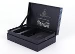 Silver Stamping Aromatherapy Gift Box , 2mm Thickness Black Gift Box With Ribbon
