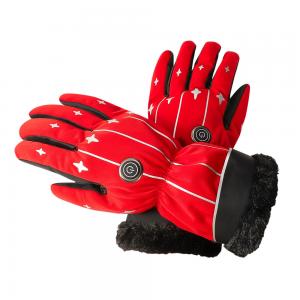China Winter Outdoor Riding 4000mAh Battery Heated Winter Gloves Red Heated Mittens Womens on sale