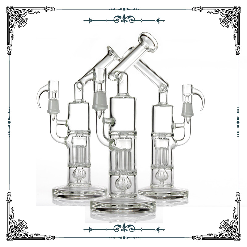 Reinforced 5 Arm Pillar Perc borosilicate glass Smoking Pipes With Gridded Imperial Perc Bongs