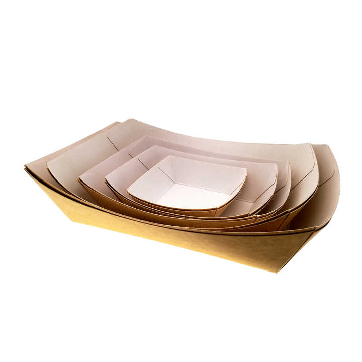 Paper Tableware for Food Packaging Catering Events and Portable Serving Disposable Kraft Paper Boat Box