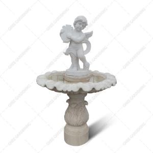 China Life Size Angel White Marble Statue Figurine Fountain Outdoor Garden Carving Stone wholesale