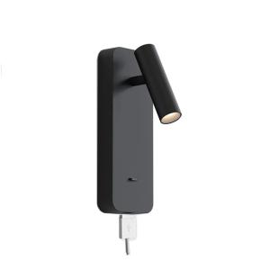 China Adjustable cylinder bed reading wall lamp bedside light USB flexible headboard spot light for hotel villa project wholesale