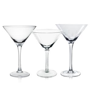 China Transparent Goblet Cocktail Glass Crystal Cut Martini Glass For Bars wholesale