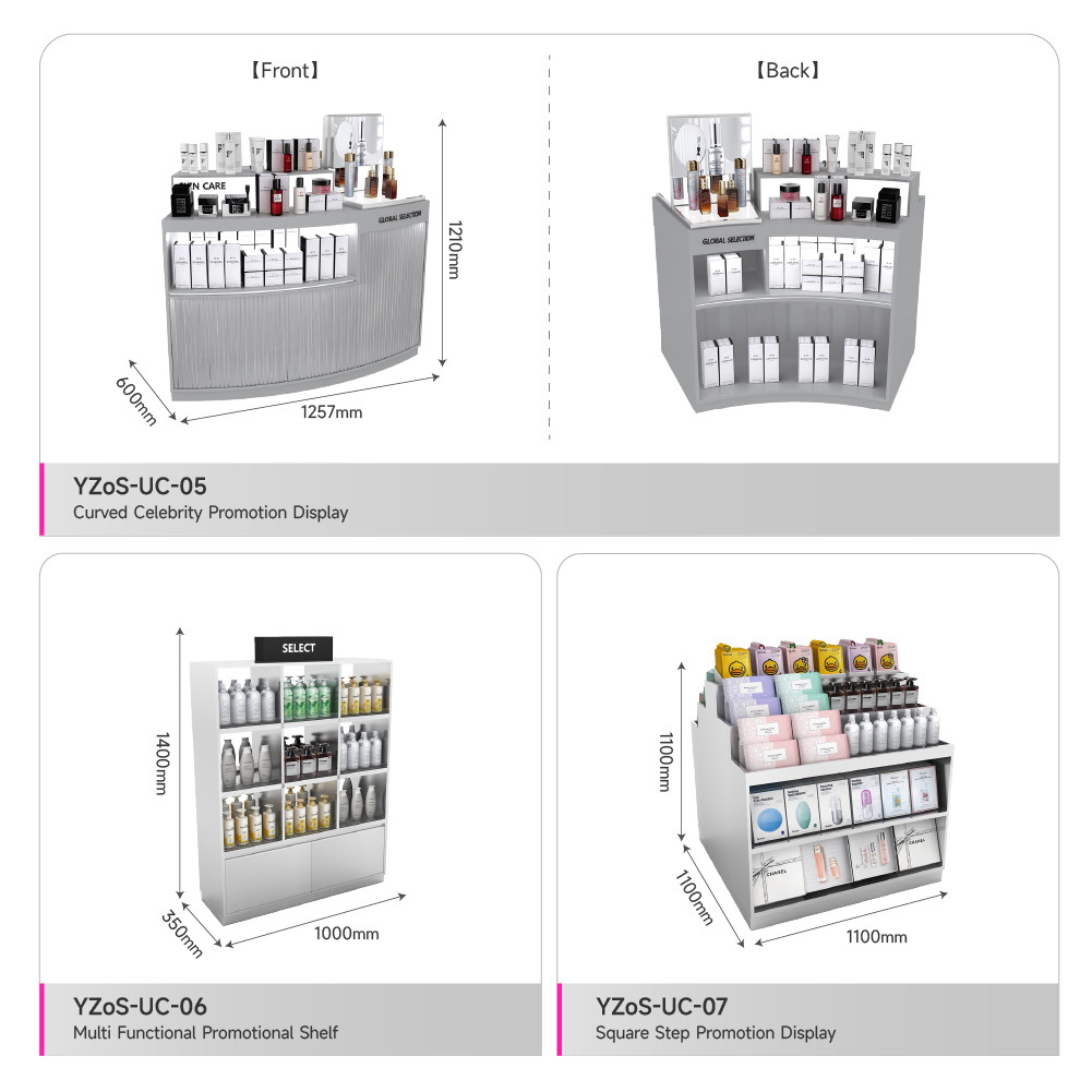 Cosmetic Display Cabinet Multi Layer Adjustable Display Rack For Retail Store Design And Customized Shop Decoration