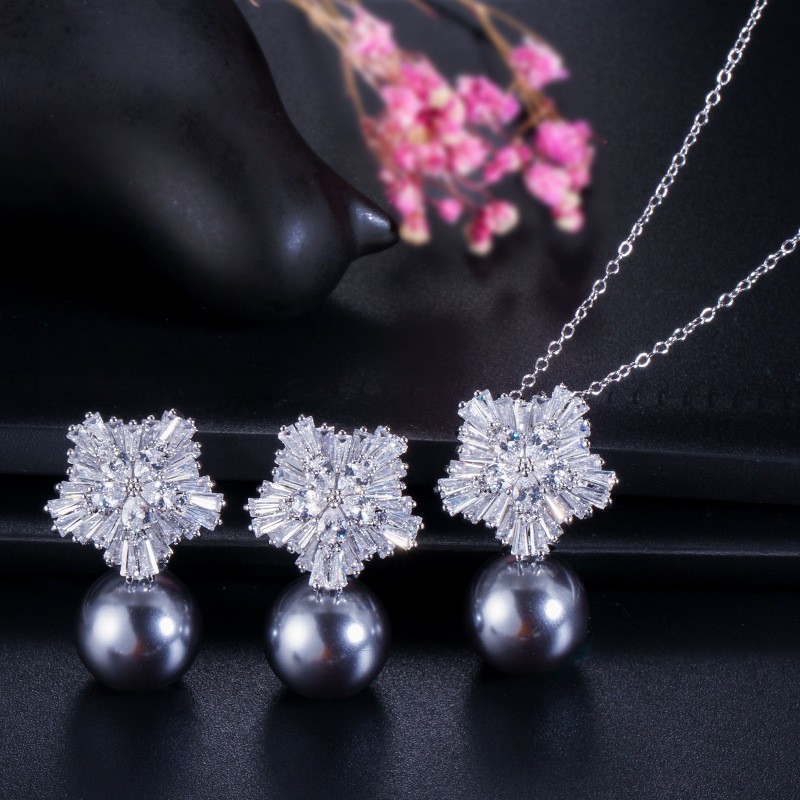 Women's Jewelry Set Wedding Party Water drop Red CZ Crystal Necklace Earrings Bracelet Ring High Quality Indian Gold Jew