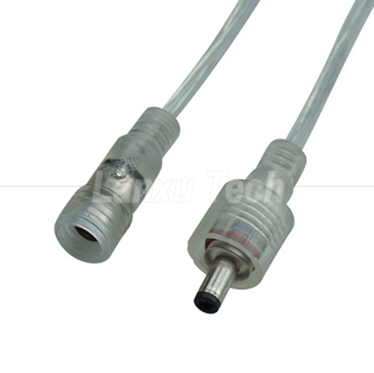 Waterproof Male to Female DC.5x2.1mm Barrel Jack Power Extension Cable for LED Strip Lamp Bulb Light