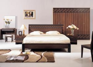 China MDF+Paper Home Furniture,Panel Bedroom Set,Wood Bed and Wardrobe,Nightstand,Dresser with Mirror,Amorie,Chest wholesale