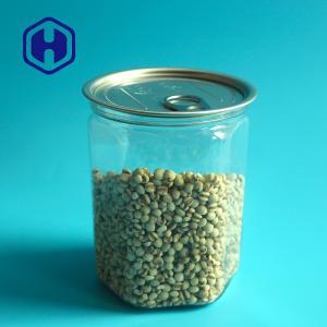 China Hexagonal 520ml Bpa Free Easy Open PET Empty Plastic Can For Food Bulk Packaging wholesale